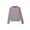 Einfarbiges Trainings-Freizeit-Rundhals-Langarm-T-Shirt Damen-Tops Rosa Lila FB4298-536