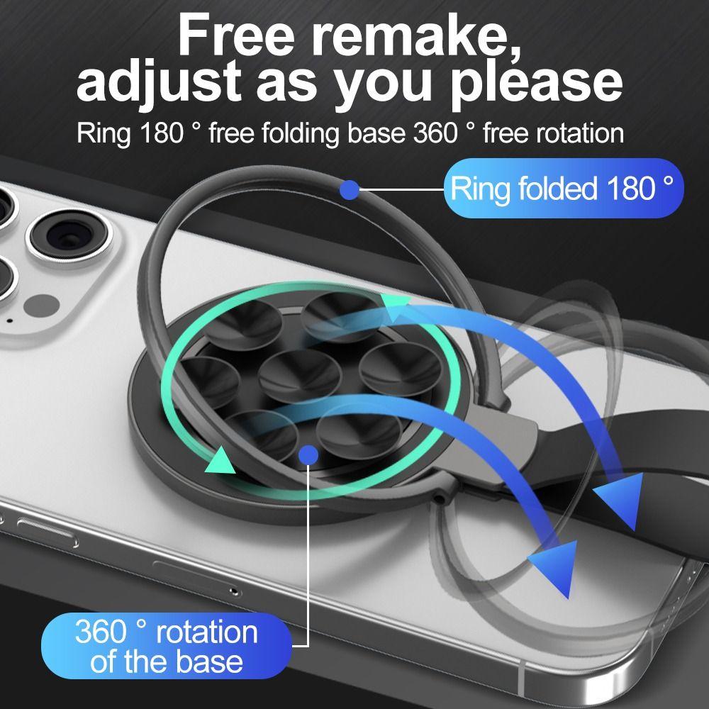 Silicone Suction Cup Phone Ring Holder Foldable Cell Phone Grip Stand Phone Stand  Smooth Surface