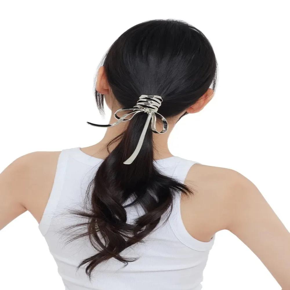 

Alloy Bow Hair Clip Accessories High Ponytail Clip Practical Metal Hair Claws