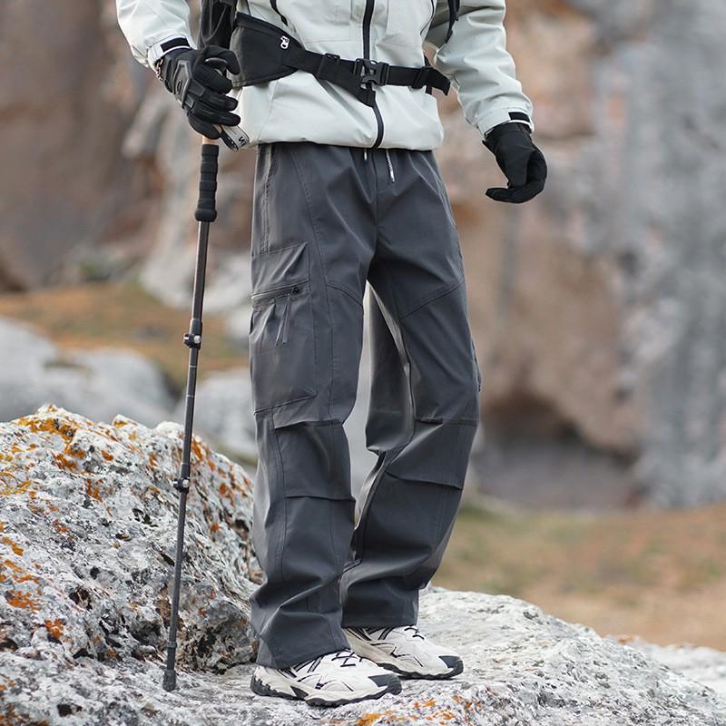 Mens Tactical Cargo Pants Fall Outdoor Hiking Workwear Straight Cut Quick Dry Multi Pocket Utility Trousers