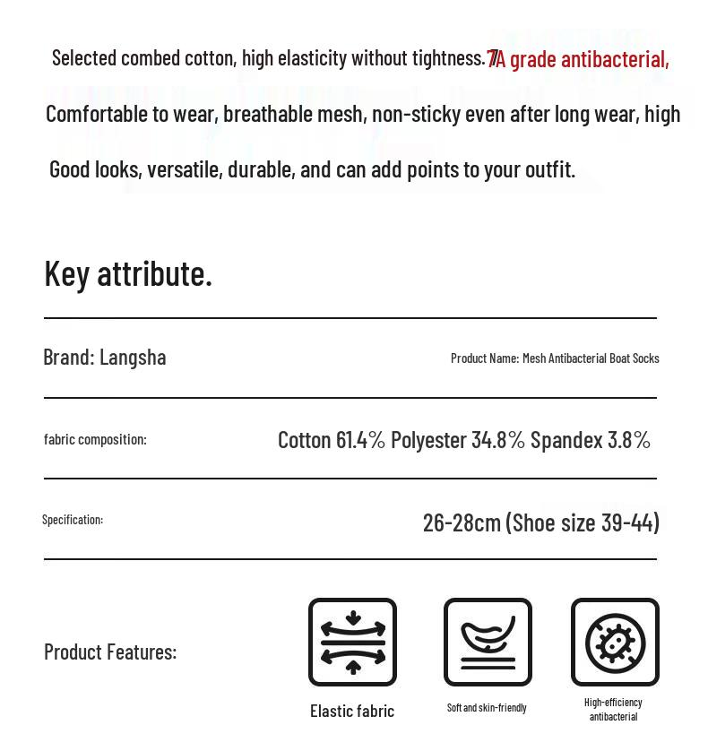 LangSha Men's Summer Breathable Mesh Ankle Socks