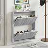 Wall Mounted Shoe Cabinet ZWOLLE 71 X 17 X 86 Cm Sonoma Grey