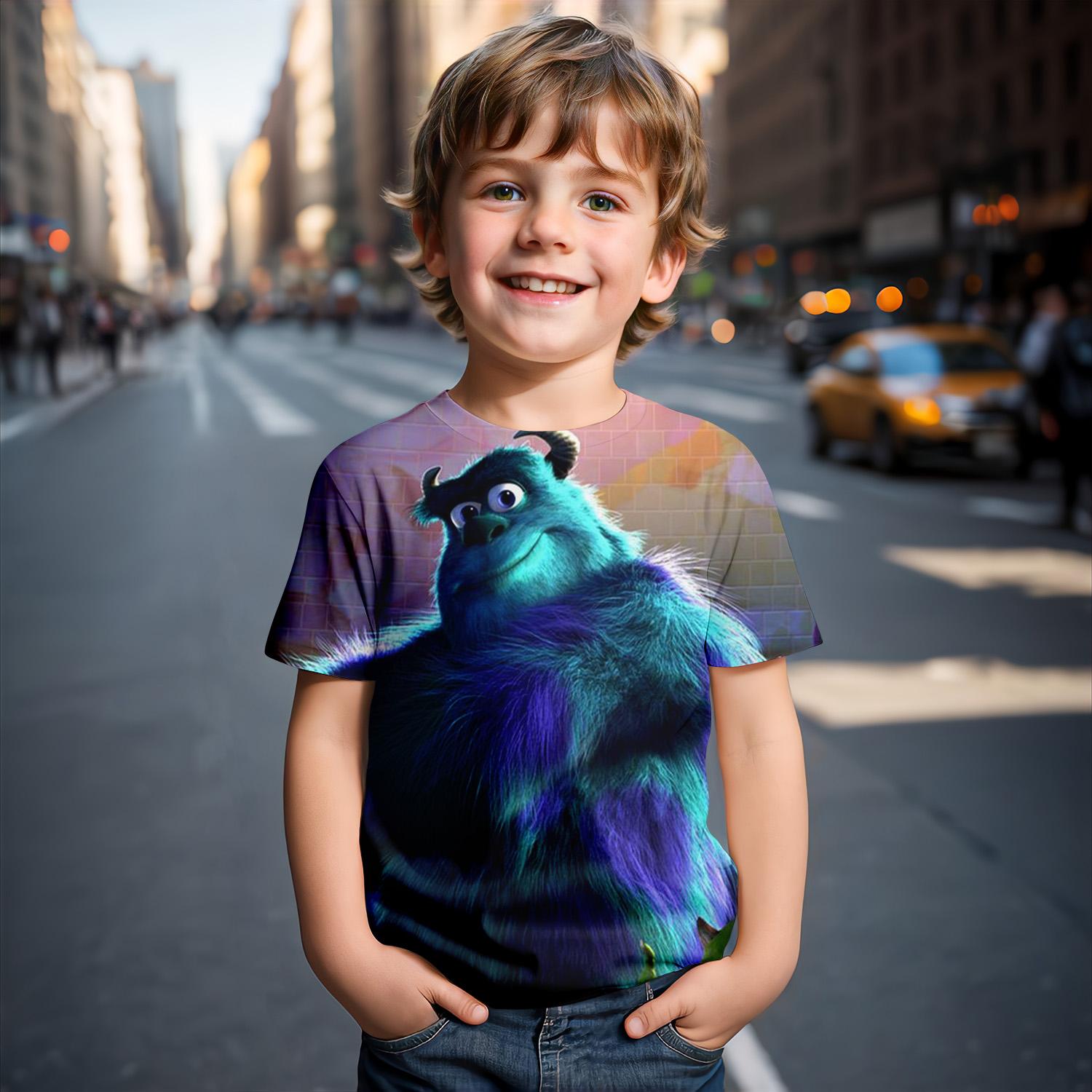 

Summer Kids T-Shirt 3D Cartoon Print Kids Anime Trendy Popular Monster College Boys Girls Casual Fashion Party Tops 160