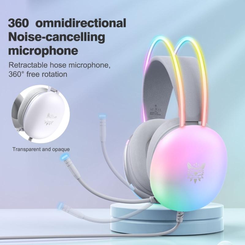 Gaming Headphone Adjustable Headband Headphone Over Ear Adjustable Headband for Travel Office Cellphone PC Accessories