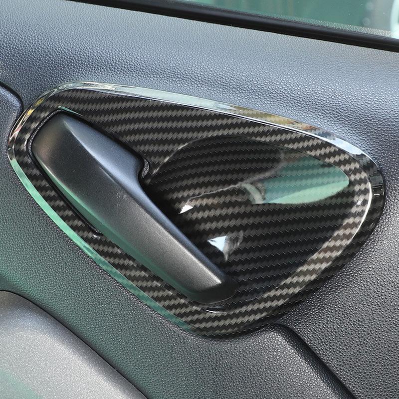 Car Door Armrest Handle Cover Carbon Fiber For Mercedes Smart Fortwo 451 2009-2014 Trim Door Bowl Frame Stickers Interior