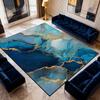Modern Marble Large Living Room Sofa Carpet Blue-gold Washable Non-slip Decoration Bedroom Bedside Mat Soft Fluffy Cloakroom Rug