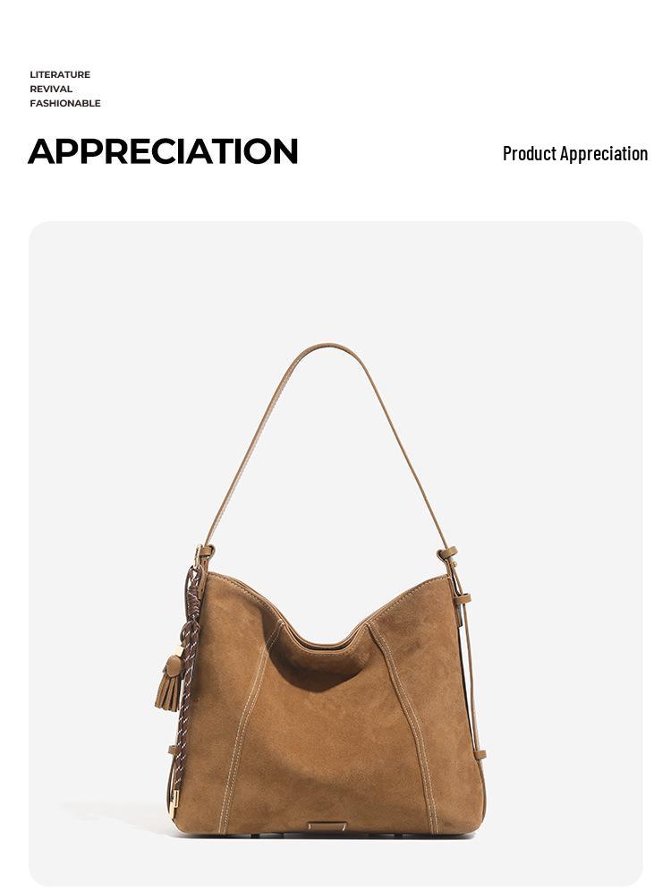 2025 Relaxed Retro Suede Hobo Tote - Large Capacity Crossbody Bag