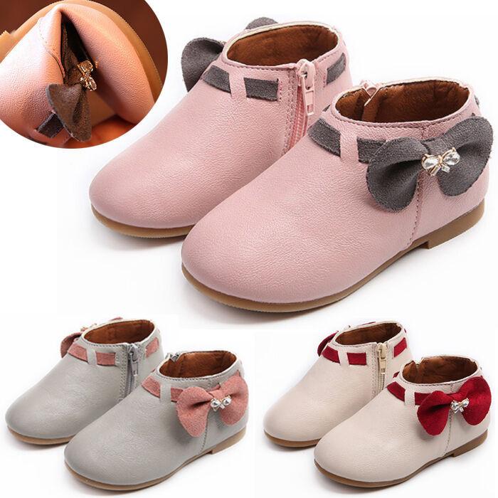 Charming Toddler Baby Girl Leather Moccasins With Bowknot And Zipper Design