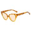  Fashion Cat Eye Rivets Sunglasses Women Fashion Pattern Yellow Leopard Gradient Shades UV400