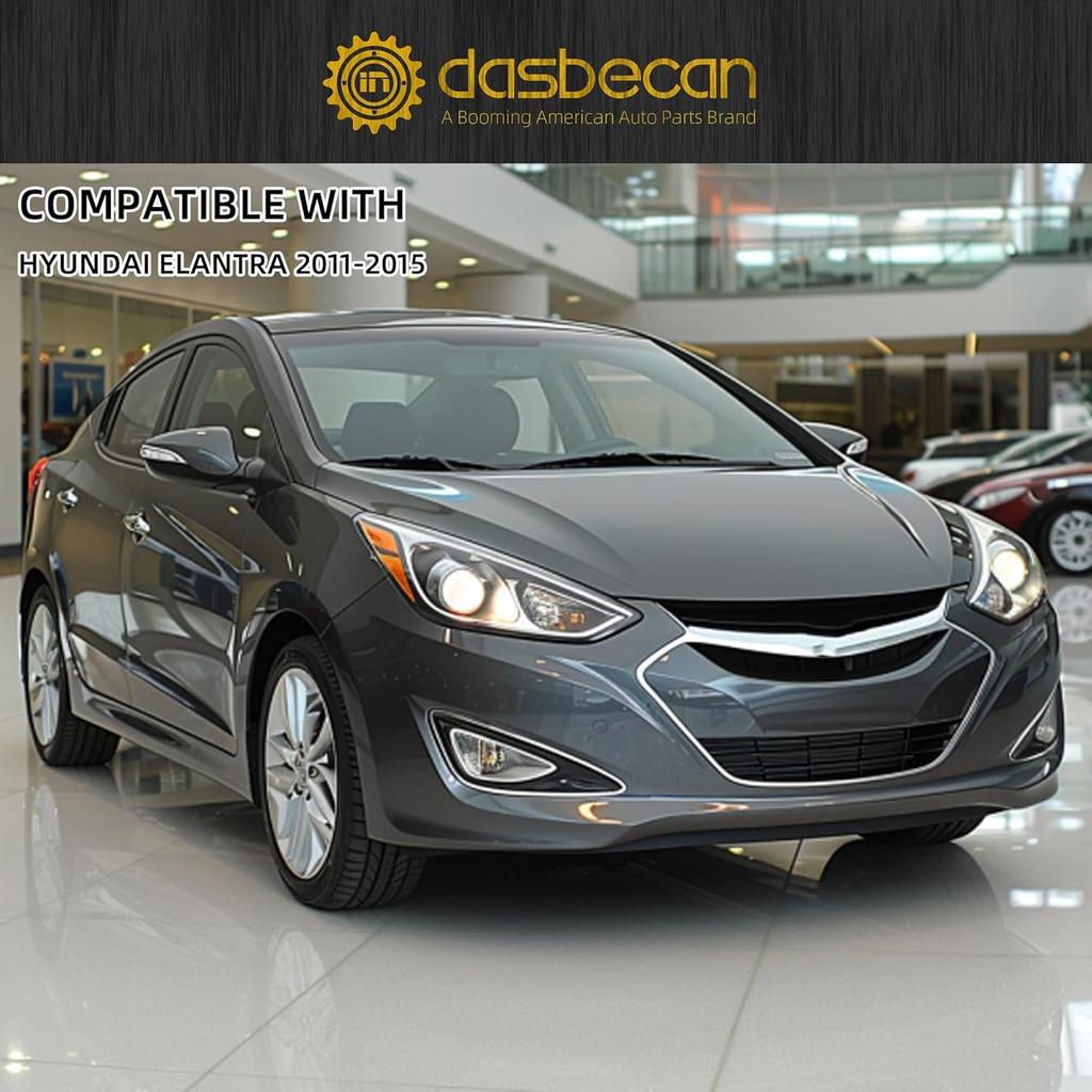 Dasbecan Gray Left Driver Side Sun Visor Compatible With Hyundai Elantra 2011 2012 2013 2014 2015 Replaces# 852103X000TX