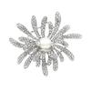 High Grade Delicate Crystal Inlaid Sweet Chrysanthemum Brooch Pearl Brooch Collar Pin Pin Clothing Accessories