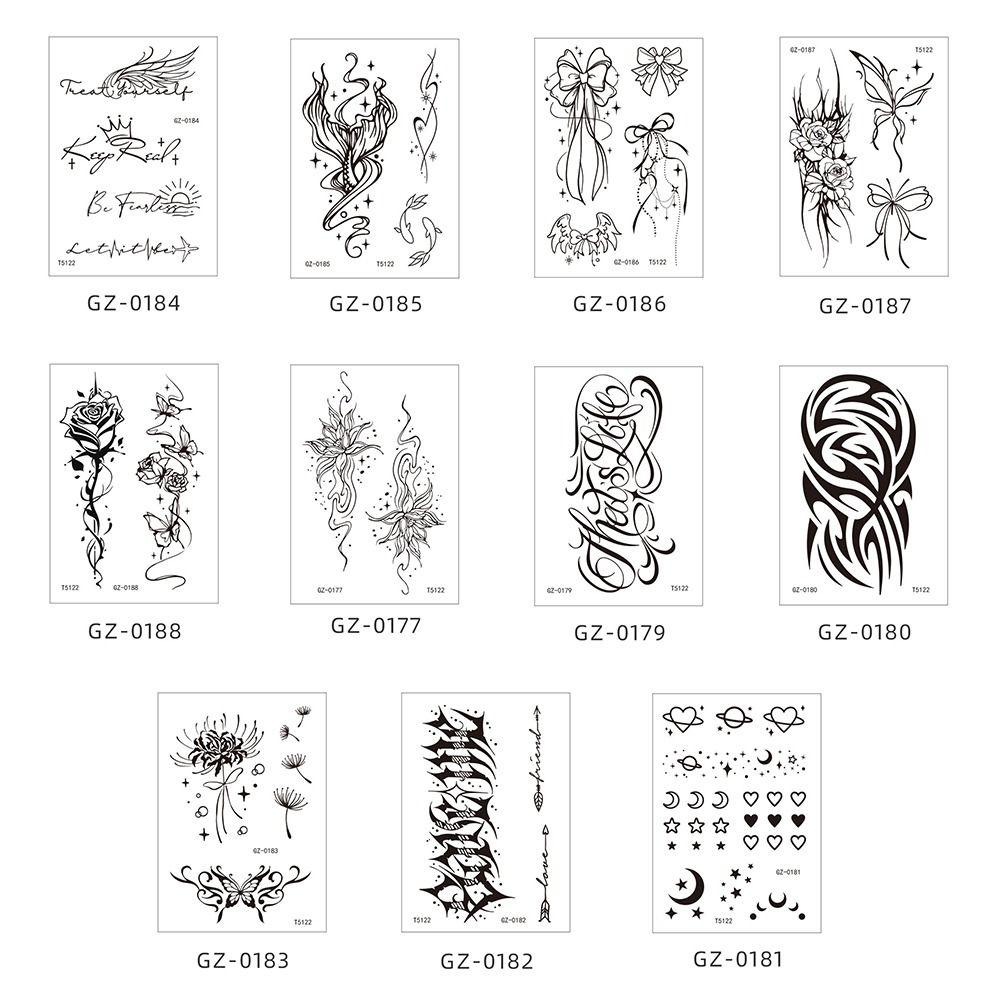Elegant Temporary Tattoo Stickers Long-lasting Body Art Tattoo Flower Tattoo Stickers Party