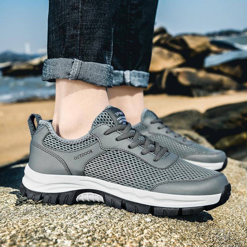 

New Four Seasons Mesh Extra Large Size 39-48 Men s Shoes Lightweight Running Shoes 2025 Mountaineering Sneakers 48