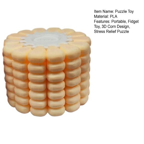 3D Printed Corn Puzzle Stress Relief Sensory Toy Portable Corn Puzzle Finger Fidget Toy for Home Office Entertainment