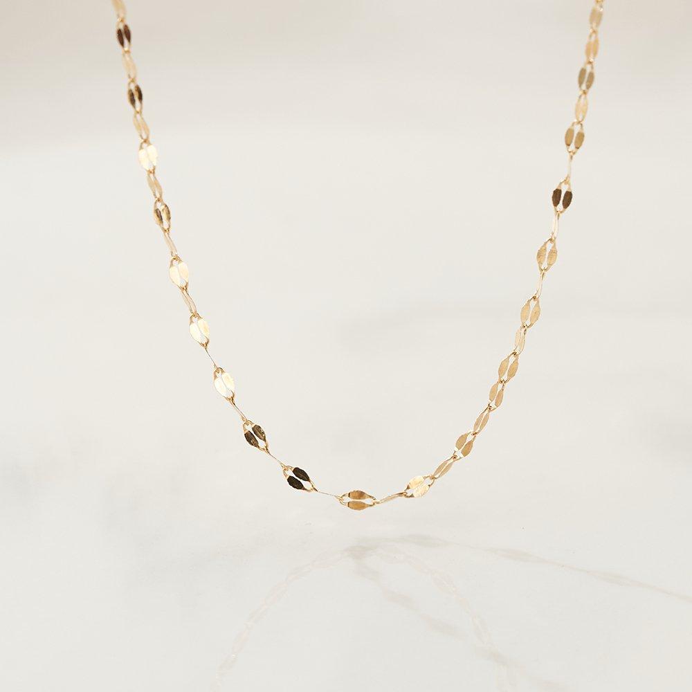 14K Glossy Single Chain Anklet W