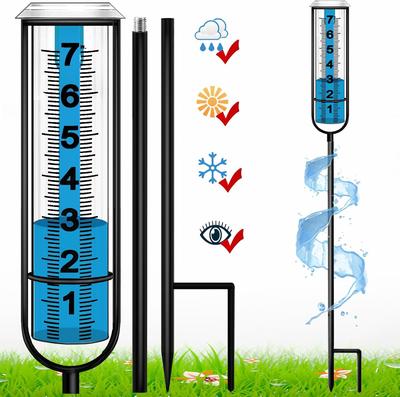 Regenmesser Outdoor, Präzise Regenmesser für Draußen Am besten bewertet, Hoher Regenmesser für den Garten mit Erdspieß, Dekorativer Regenmesser für Garten, Terrasse