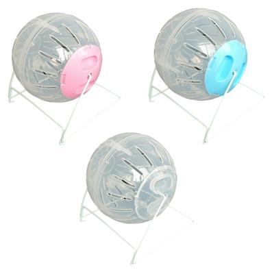 Small Animal Running Wheel Noise Freely Design Plastic Hamster Exercise Roller Ball Toy With Stable Stand Cage Accessory