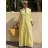 European and American casual vacation style medium and long dress women's summer new temperament loose skirt