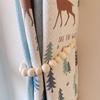 2 Stück/Set Bauernhausstil Holzperlen Vorhang Raffhalter Handgefertigt Einfach zu Installieren Perlenvorhang Schnallen Minimalistisches Dekorationstool