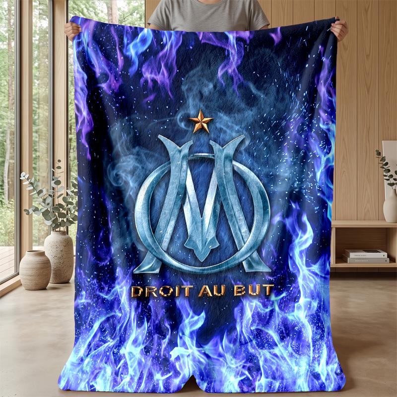 Olympique Lyonnais FC Soft Flannel Fleece Blanket Lightweight Cozy Warm Throw Blanket For Sofa Bed Home Decor