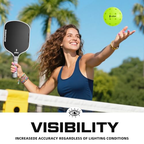 Srikel Outdoor Pickleball - USAPA Approved, Seamless Rotomold Design for Durability, 4-Pack Greens, 40 Holes of Crack-Resistant Pickleball for