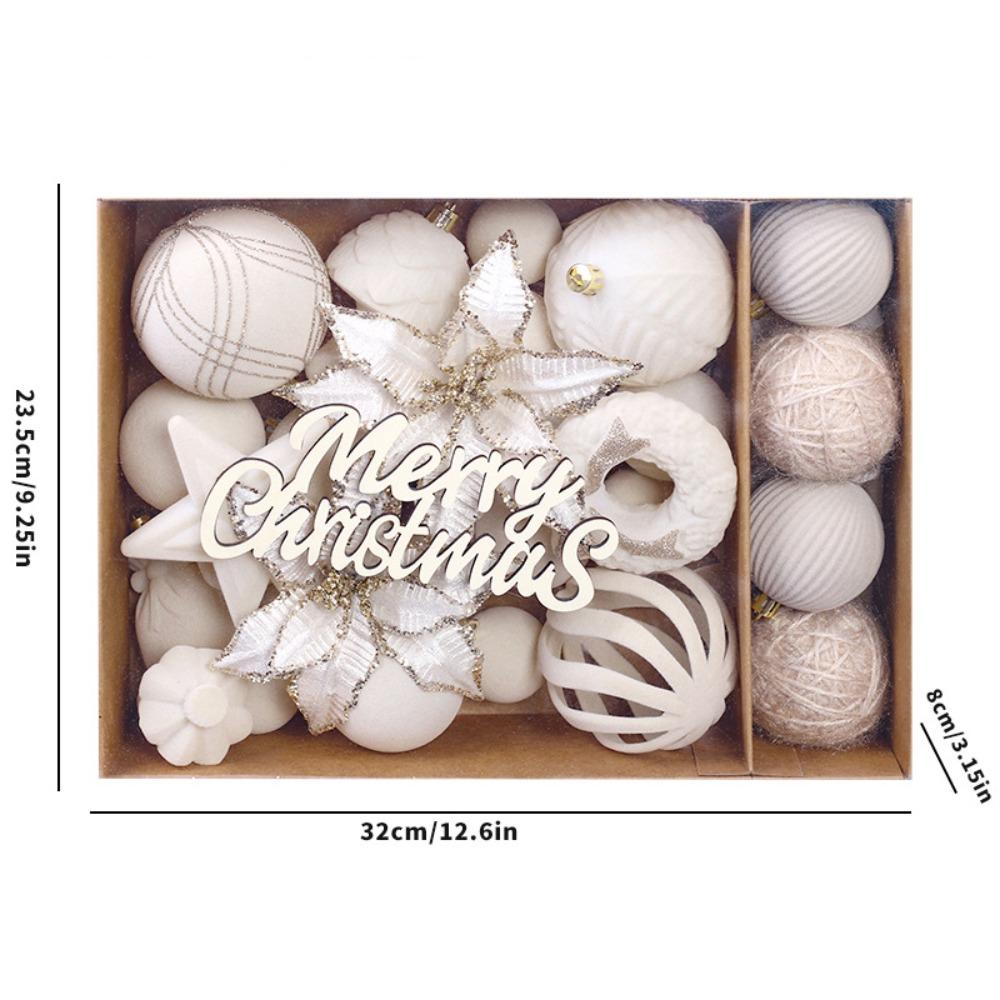 

Floral Christmas Balls Pendant Hollow Plastics Flocked Christmas Balls Multicolor DIY Crafts Christmas Tree Ornament Other бежевый