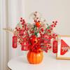 Red Persimmon Artificial Flower for Wedding, New Year, Living Room, Dining Table, TV Cabinet, and Housewarming Decor
