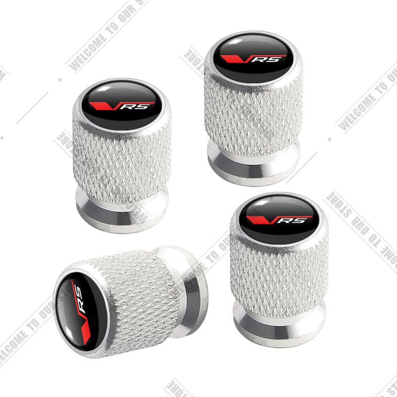AGC1 Car CNC Aluminum VRS Emblem For Skoda Kodiaq Yeti Fabia Roomster Octavia Sport Line 4pcs Tire Valve Air Port Stem Cover Caps