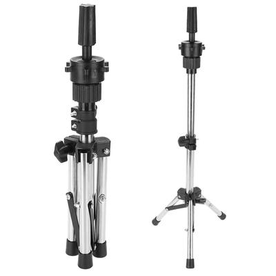Soporte para Cabeza de Entrenamiento de Peluquería Modelo de Salón Ajustable Cabezal de Maniquí Soporte de Trípode Plata