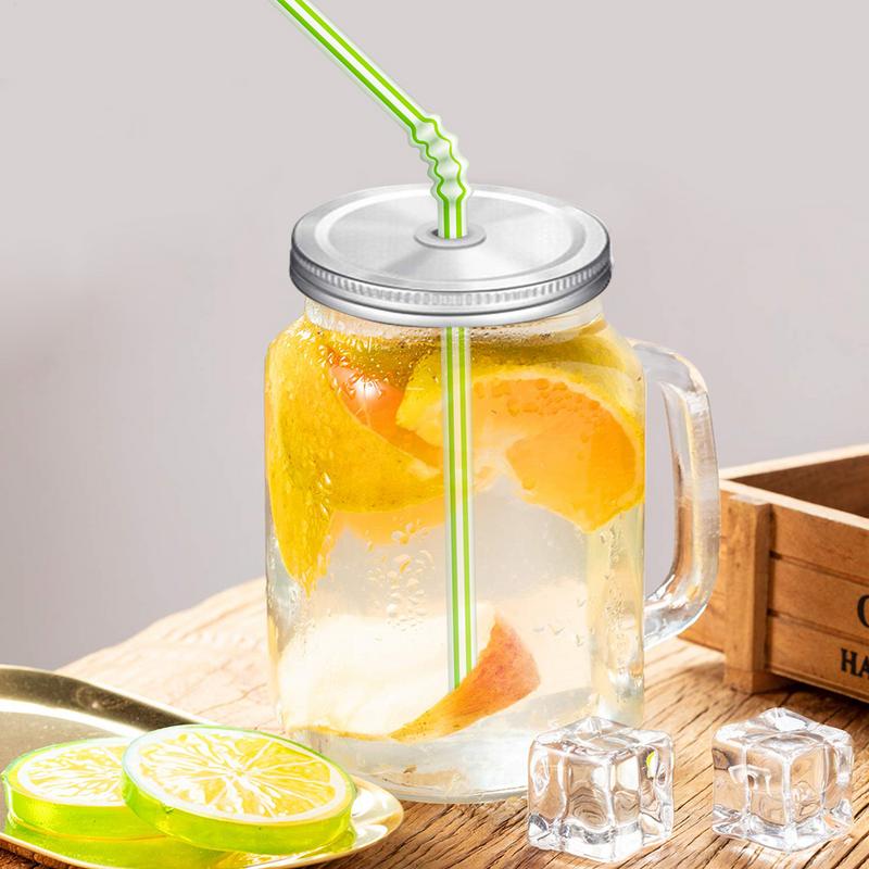 Jar Lids Reusable LeakProof Seal Canning Jars Lid With Straw Hole