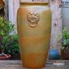 Large Retro Handmade Ceramic Flower Vase - Tall Cylinder Indoor Pottery for Hydroponic Flowers