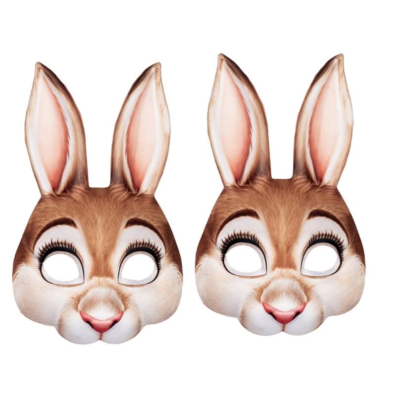 1/2/3dílná pohodlná přenosná EVA králičí maska na velikonoční večírky, maškarní plesy, měkké materiály, kreslený design, festivalová akce