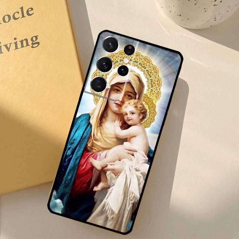 

Religious Mary and Jesus Phone Case For Samsung Galaxy S23 S20 S21 S22 S24 S25 Ultra S9 S10 Plus S25 FE Cover Shell Galaxy S23 FE