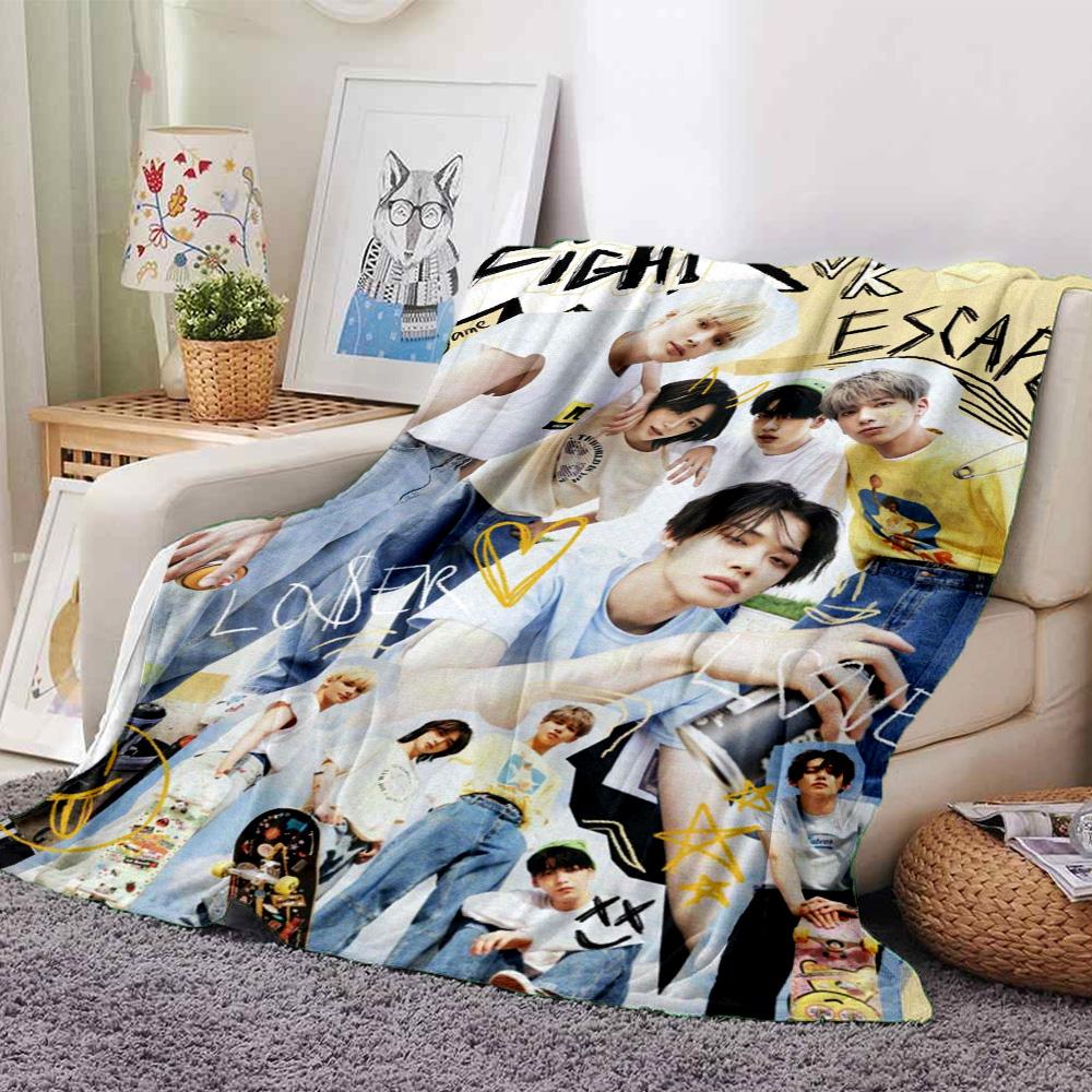 Txt Print Flannel Blanket High Quality Warm Comfortable Cover for All Seasons Perfect for Gifts Home Decor