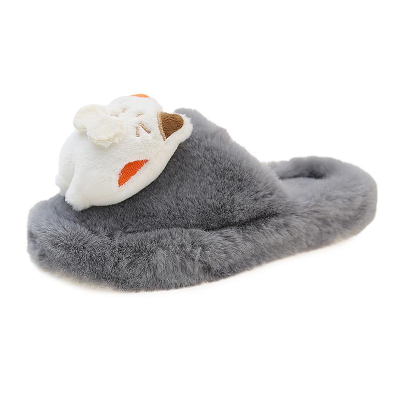 Fashion 2025 NEW Slippers Women's Thick Bottom Cotton Slippers Fashionable All-Weather Fur Slippers Autumn Winter Wear