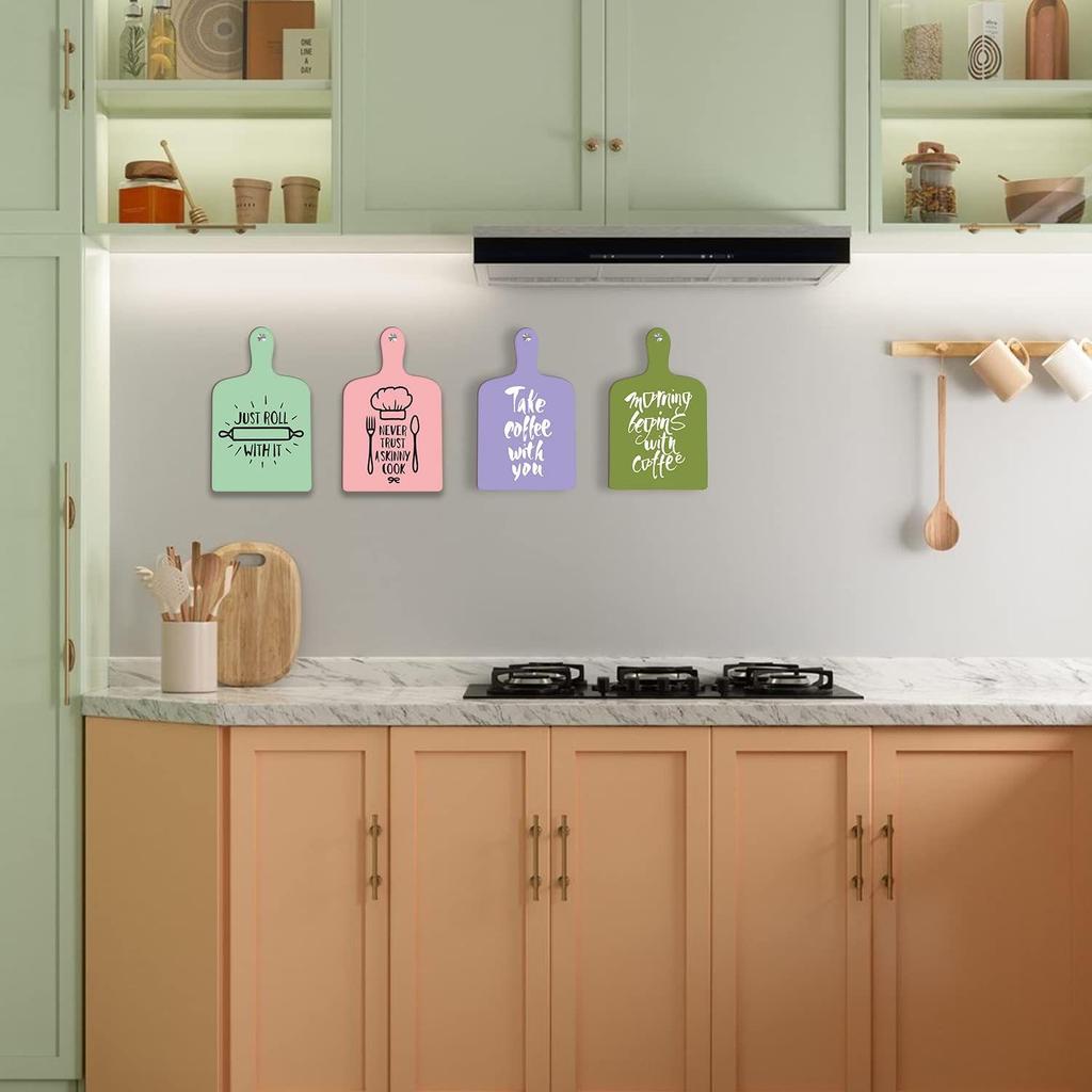 Wall Art Wooden Kitchen Home Decor Items Pack of 4