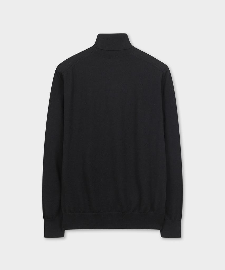 BROOKS BROTHERS Merino Wool Logo Turtleneck Sweater (Black) (Bbwumnf301)
