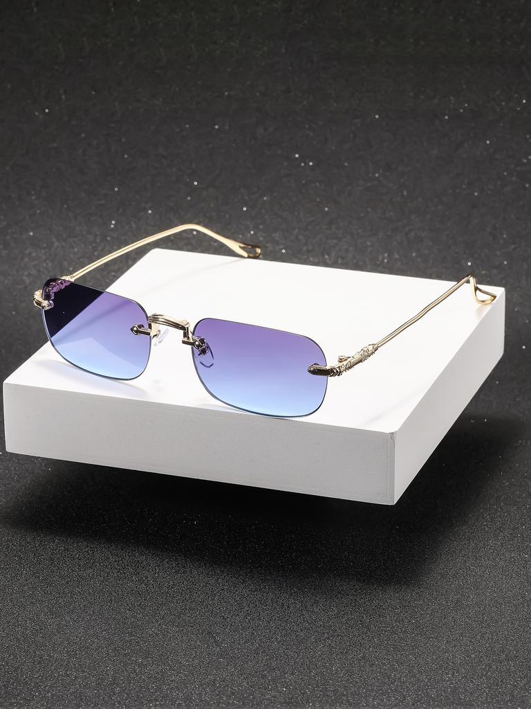 Personalized rimless sunglasses UV protection trend fashion versatile Internet celebrity advanced sunglasses