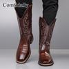 Cizme Motociclete Bărbați Cizme Western Cizme Jockey Negre Cizme Casual Street Style Cool High Cizme Plus Size