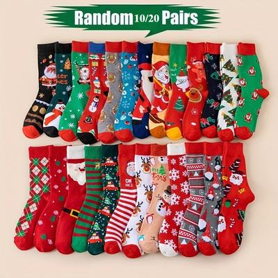 20/10 paires Automne et Hiver Père Noël de Noël, Flocons de Neige, Bonshommes de Neige, Cerfs, Bonshommes en Pain d'Épice, Sapins de Noël
