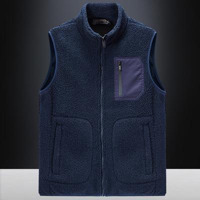 Pánská vesta z polárního fleecu Podzimní a zimní outdoorové sportovní a volnočasové vesta se stojáčkem Teddy fleecová vesta Bez rukávů fleec