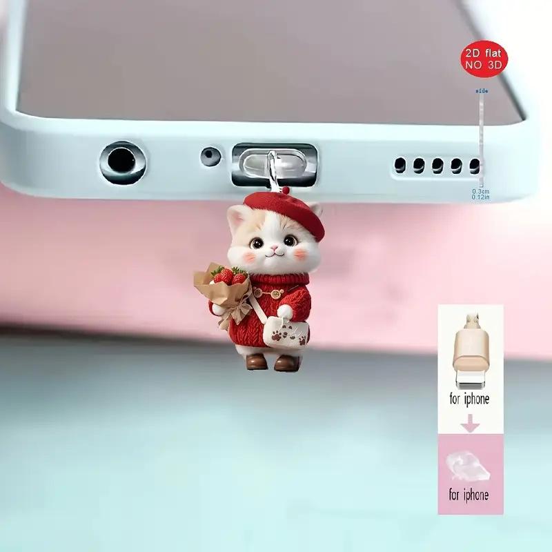 1/3 Stück Niedlicher Chihuahua Acryl Handy Staubschutzanhänger für iPhone, Samsung und Xiaomi
