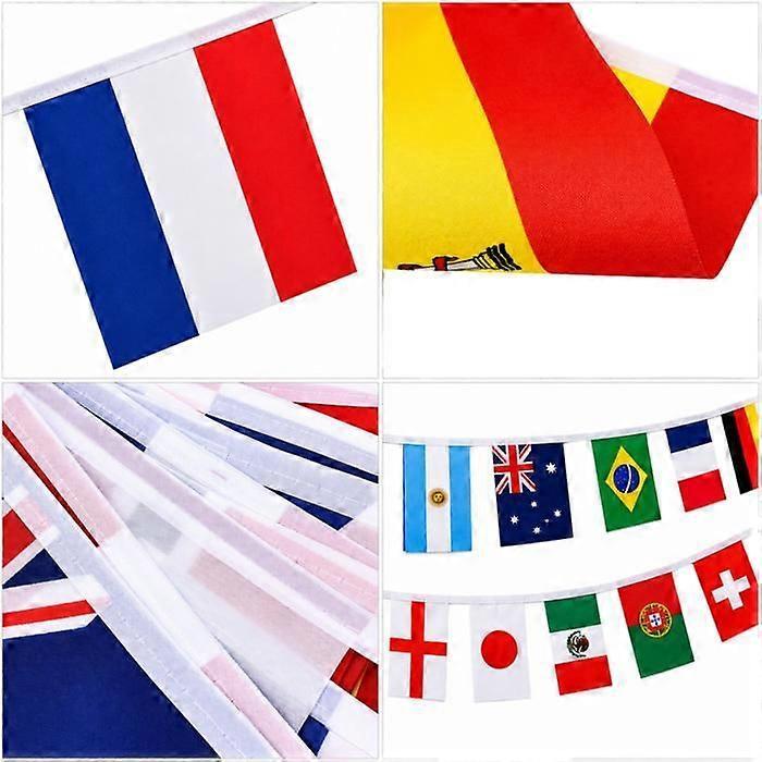 World Cup Football 2026 Flag Garland Banner 15m 48 Flags of Countries 21x14cm [Lot 2] Supporter Decor Phonillico®