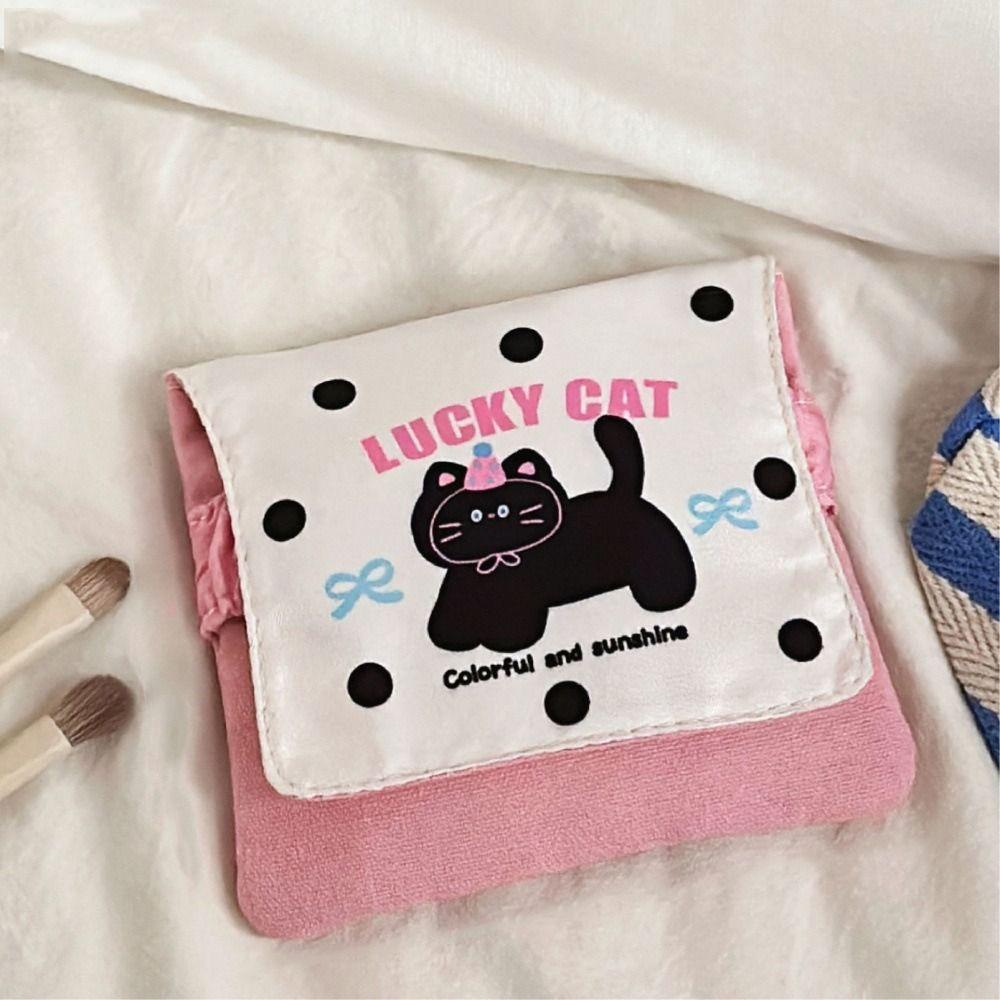 Large Capacity Mini Cosmetic Bag Puppy Cartoon Coin Purse Sanitary Napkin Storage Bag Women