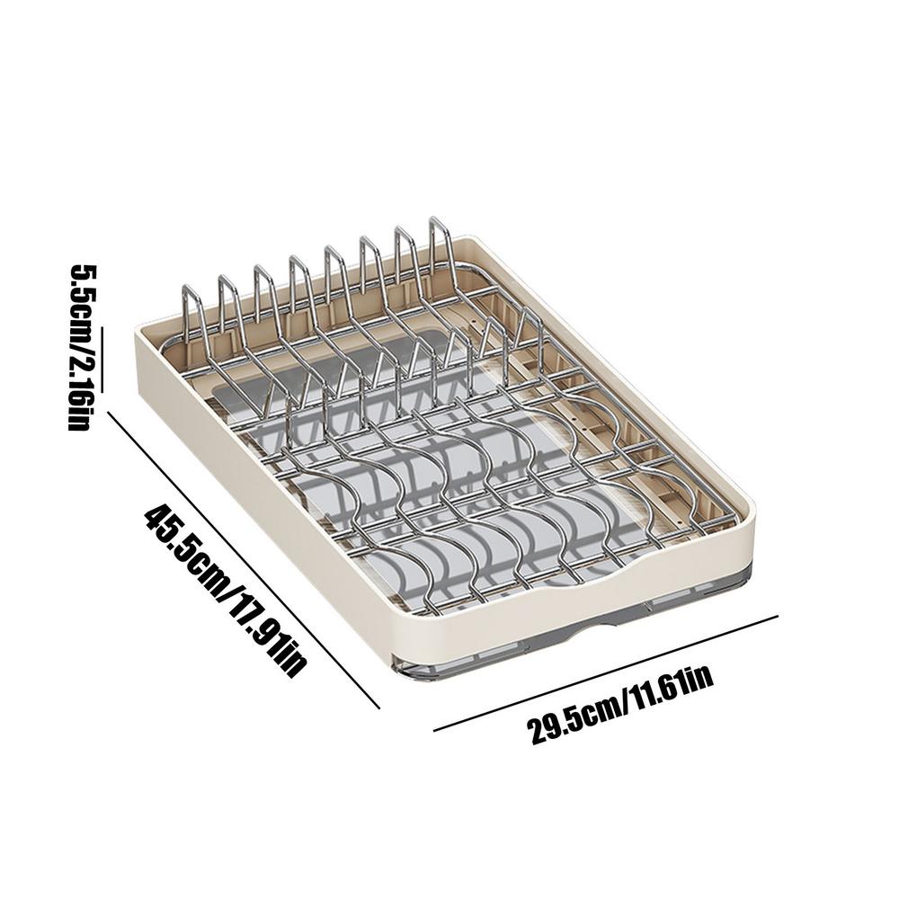 Pull-out cabinet drawer Metal slide-out dish drying rack Kitchen shelf dish rack for home kitchen tableware storage
