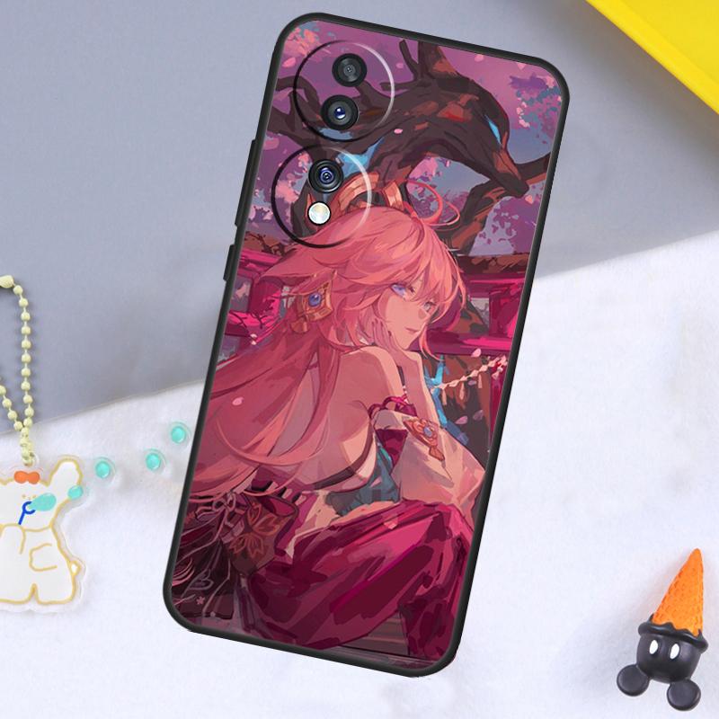 Genshin Impact Yae Miko Case For Huawei P20 P50 Pro P40 P30 Lite P Smart Z Nova 5T Cover For Honor 70 50 X7 X8 X9