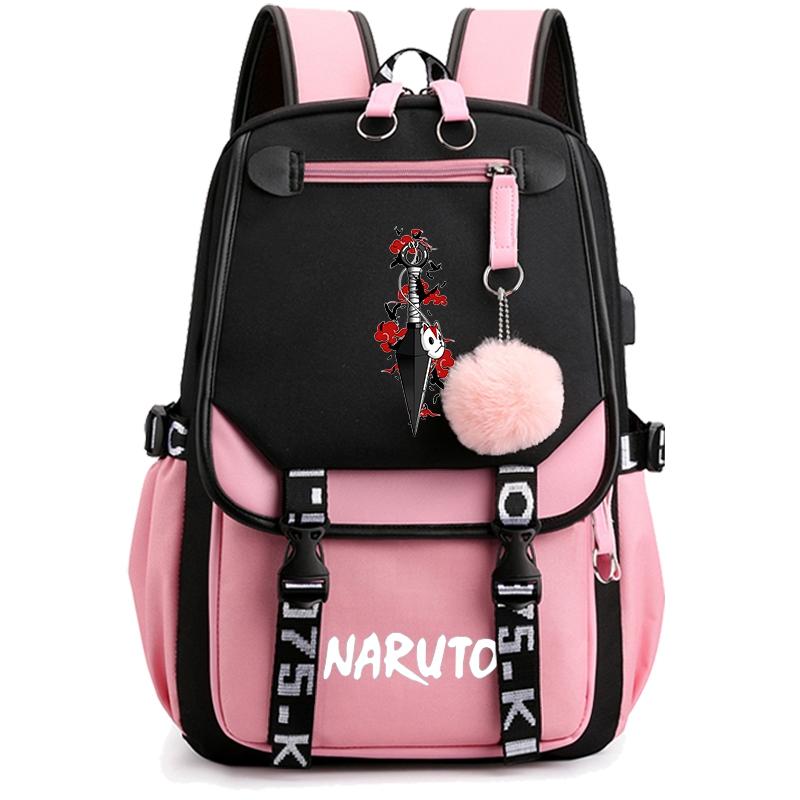 Anime Naruto Ryggsäck Canvas Bokväska Back To School Väska för flicka Pojke Tonåring Skolväska Ryggsäck Herr Dam Fritid Resväska