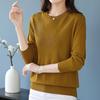 Women's Autumn Knitted Sweater Loose Large-sized Round-neck Pullover Base Layer Stylish Thin Knitted Sweater