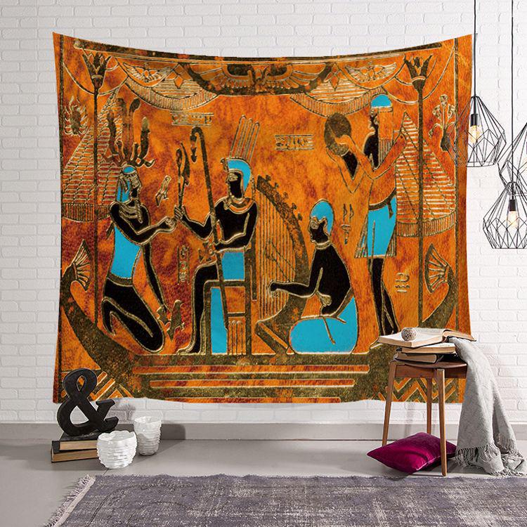 Yellow Ancient Egypt Hanging Old Culture Printed Hippie Egyptian Tapestries Wall Cloth Home Decor Vintage Tapestry