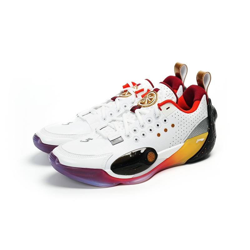 New LiNing Full City 13 Cushioning Wear-Resistant Rebound Low-Top Basketball Shoes Men's White Gold ABAV001-15